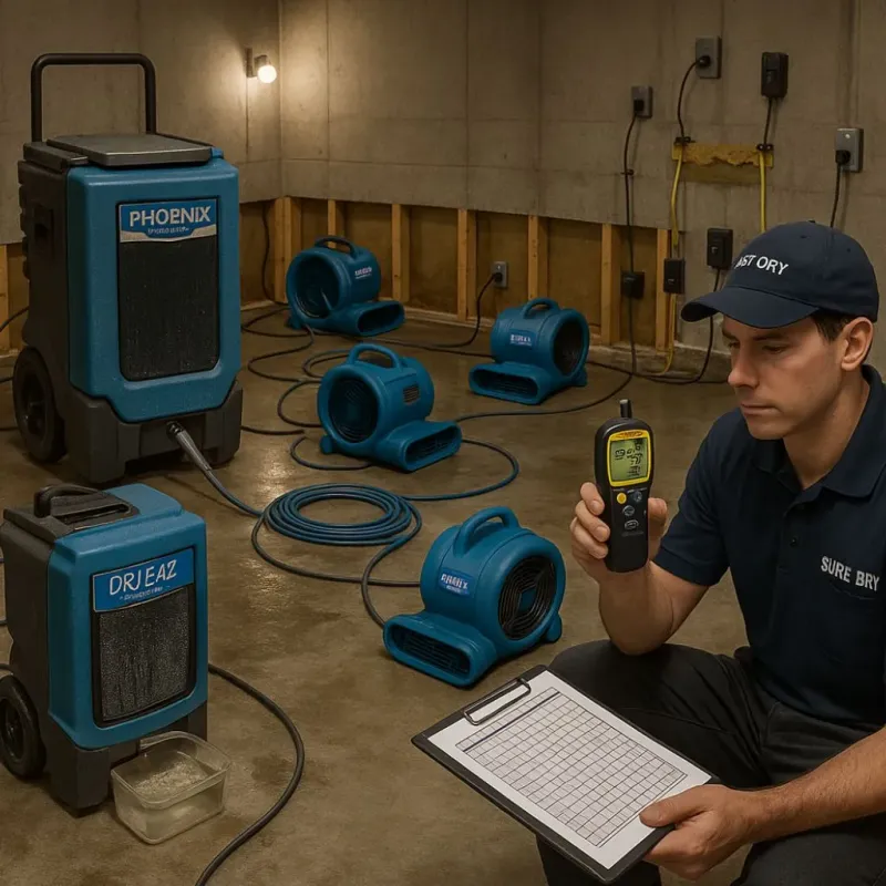 Structural Drying and Dehumidification process in Scottsdale, AZ